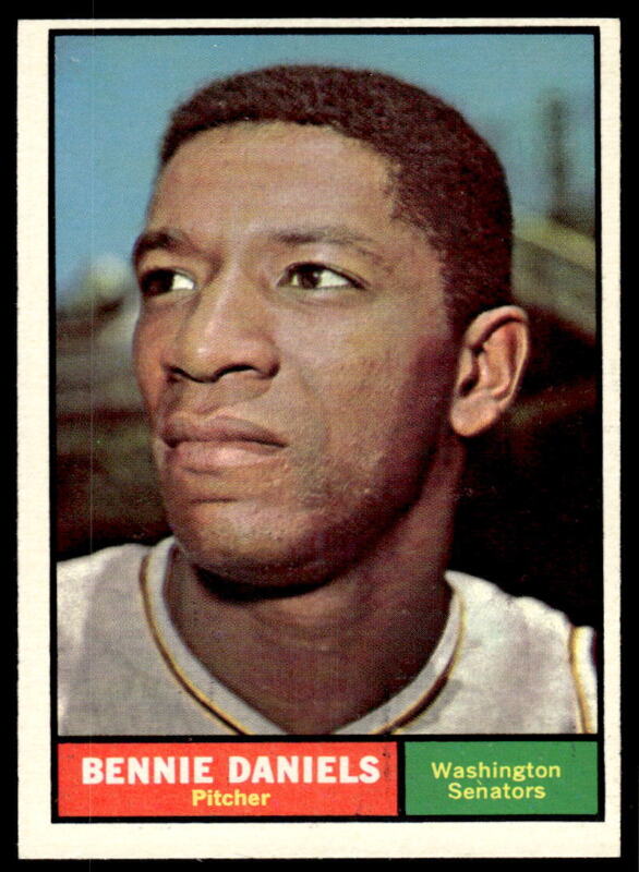 1961 TOPPS BENNIE DANIELS 368 EXMT BASEBALL WASHINGTON SENATORS