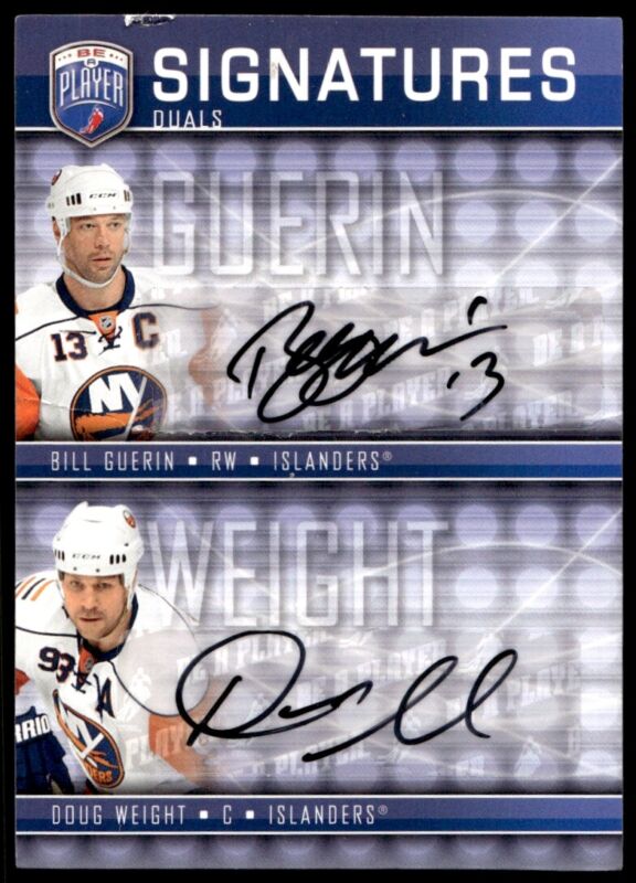 2008 UPPER DECK BE A PLAYER BILL GUERIN S2-WG MINT DOUG WEIGHT DUAL AUTOGRAPH