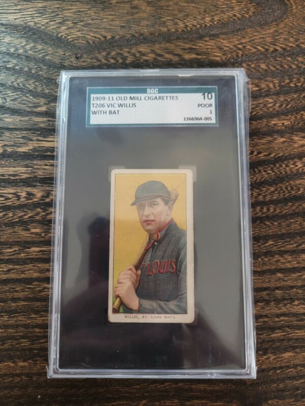 1909 T206 VIC WILLIS OLD MILL WITH BAT SGC 1 PITTSBURGH PIRATES
