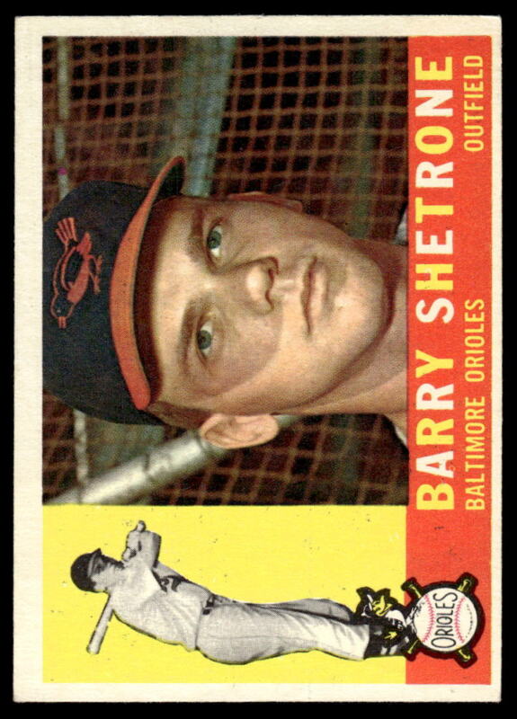 1960 TOPPS BARRY SHETRONE 348 NRMT RC BASEBALL BALTIMORE ORIOLES