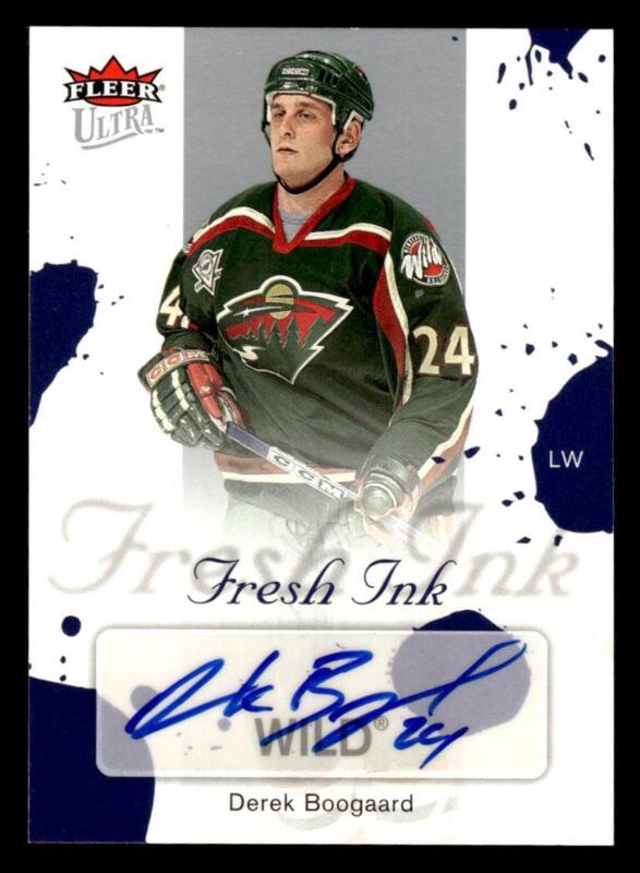 2005 ULTRA DEREK BOOGAARD FI-BO MINT FRESH INK AUTOGRAPH RC MINNESOTA WILD