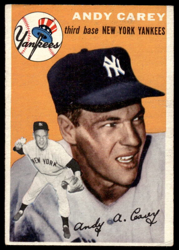 1954 TOPPS ANDY CAREY 105 VG BASEBALL NEW YORK YANKEES