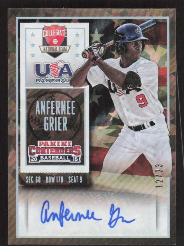 2015 PANINI CONTENDERS ANFERNEE GRIER 51 MINT AUTOGRAPHS CRACKED ICE 45649 USA