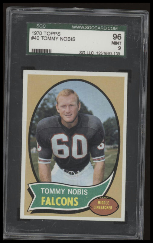 1970 TOPPS TOMMY NOBIS 40 MINT SGC 9 FOOTBALL ATLANTA FALCONS
