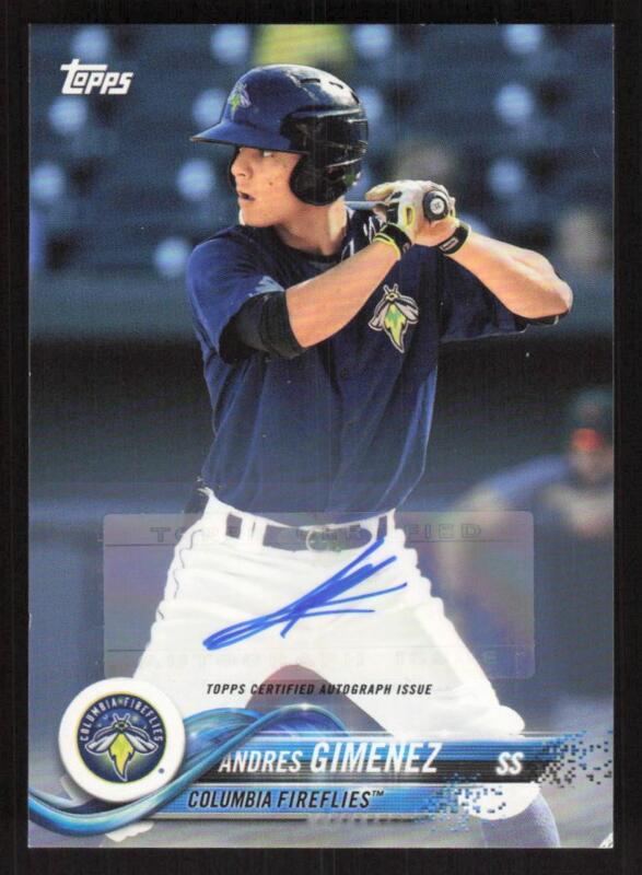 2018 TOPPS PRO DEBUT ANDRES GIMENEZ 124 MINT AUTOGRAPHS XRC CLEVELAND GUARDIANS