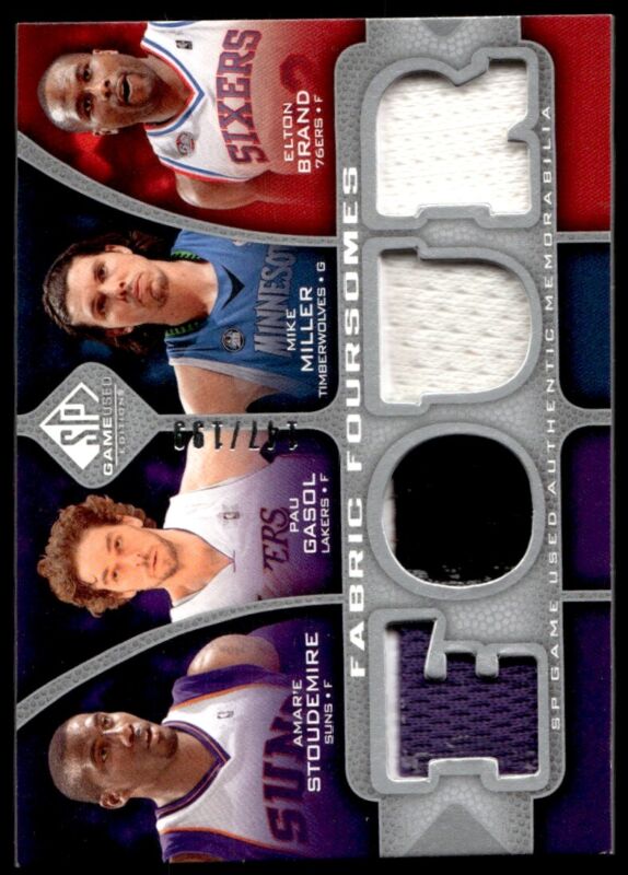 2009 SP GAME USED PAU GASOL F4-BMGS MT STOUDEMIRE MILLER BRAND FOURSOME 147/199