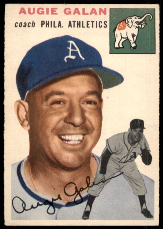 1954 TOPPS AUGIE GALAN 233 EX CO BASEBALL PHILADELPHIA ATHLETICS