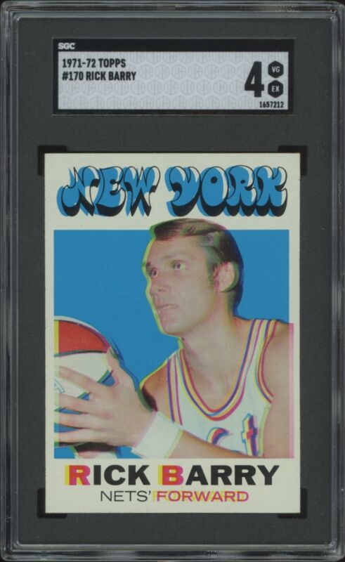 1971 TOPPS RICK BARRY 170 VG-EX HOF RC SGC 4 BASKETBALL NEW YORK NETS