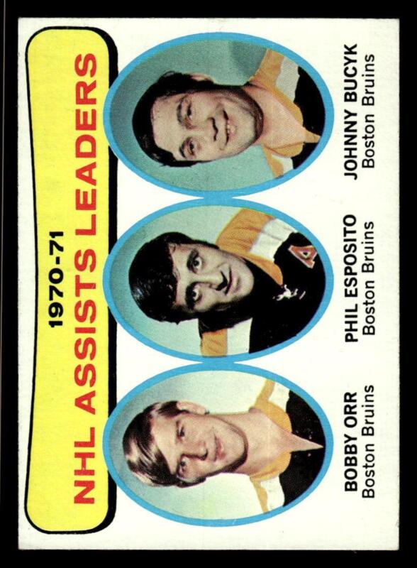 1971 TOPPS BOBBY ORR 2 EX PHIL ESPOSITO JOHNNY BUCYK ASSISTS LEADERS BRUINS