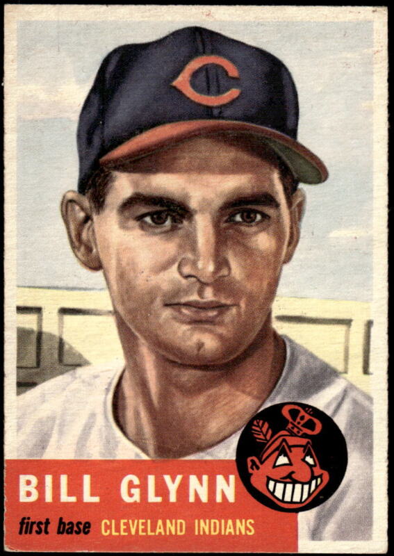 1953 TOPPS BILL GLYNN 171 VG RC BASEBALL CLEVELAND INDIANS