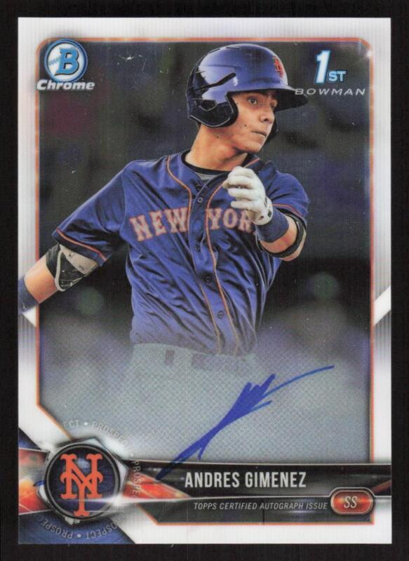 2018 BOWMAN ANDRES GIMENEZ CPA-AG CHROME 1ST RC AUTOGRAPHS METS