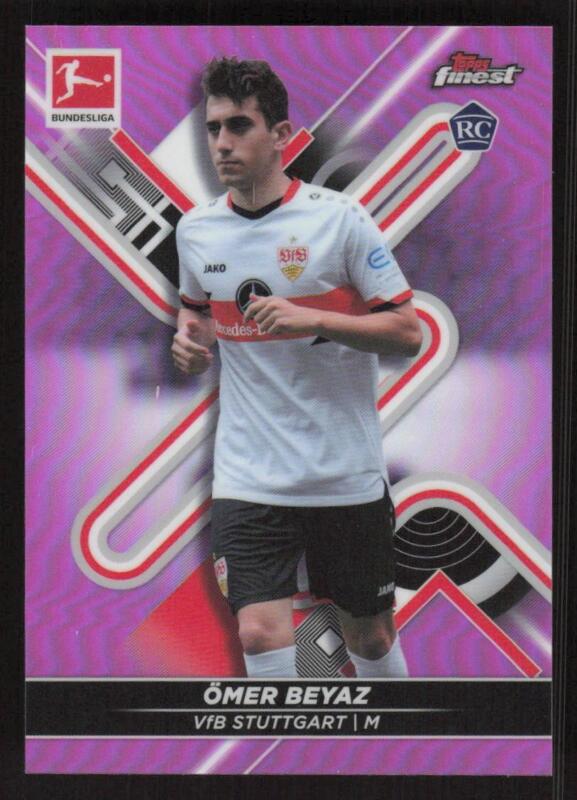 2021 TOPPS FINEST OMER BEYAZ 138 PINK WAVE REFRACTOR RC 153/300 VFB STUTTGART