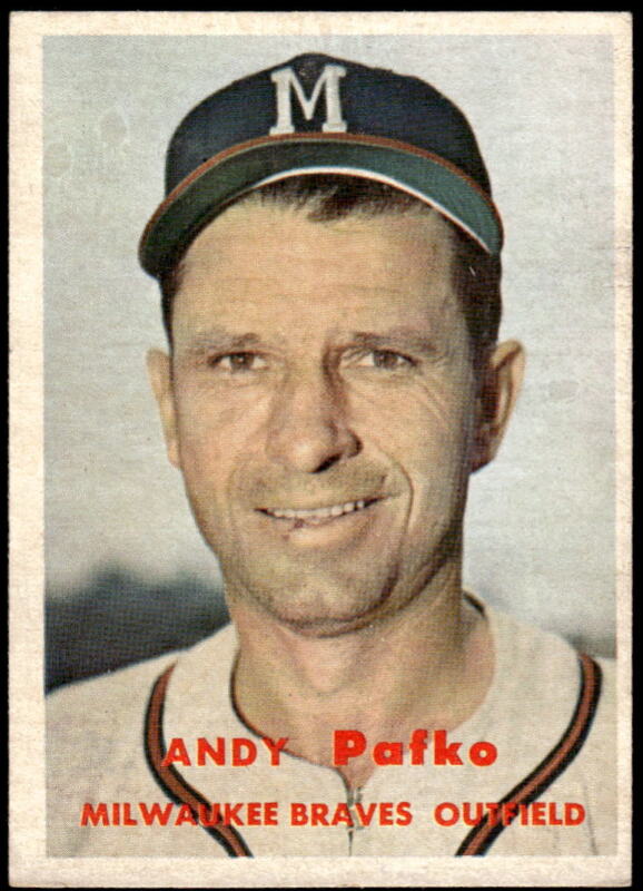 1957 TOPPS ANDY PAFKO 143 VG-EX BASEBALL MILWAUKEE BRAVES