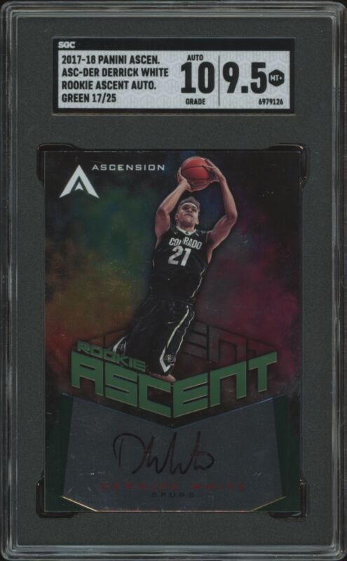 2017 PANINI ASCENSION DERRICK WHITE RC ASCENT AUTOGRAPH GREEN /25 SGC 9.5 SPURS