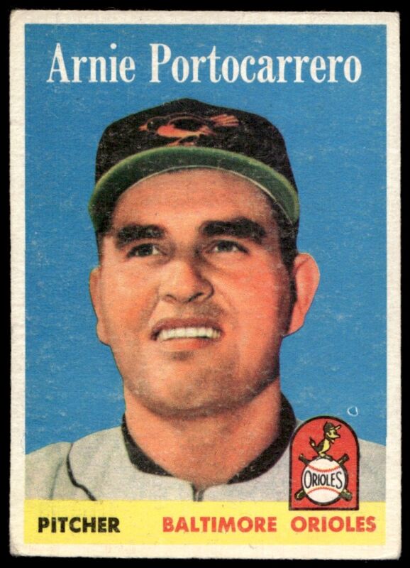 1958 TOPPS ARNIE PORTOCARRERO 465 EX BASEBALL BALTIMORE ORIOLES