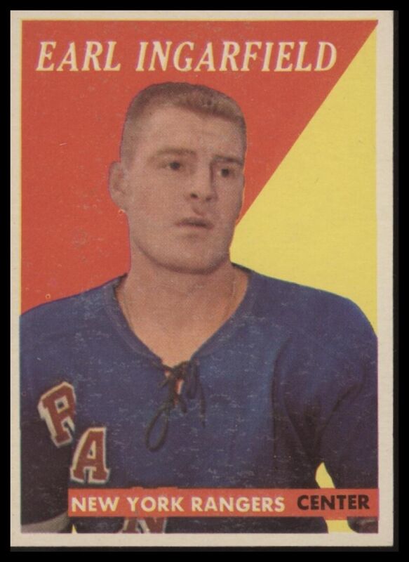 1958 TOPPS EARL INGARFIELD 18 NRMT RC HOCKEY NEW YORK RANGERS