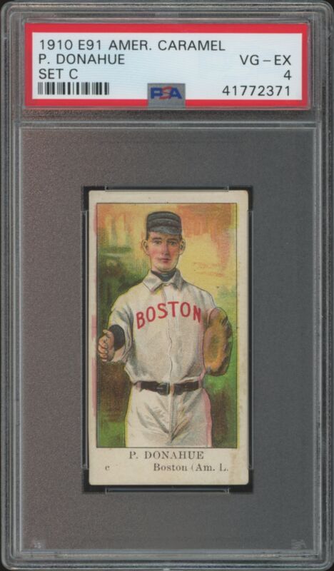 1910 E91-C P. DONAHUE NNO VG-EX AMERICAN CARAMEL PSA 4 BASEBALL BOSTON RED SOX