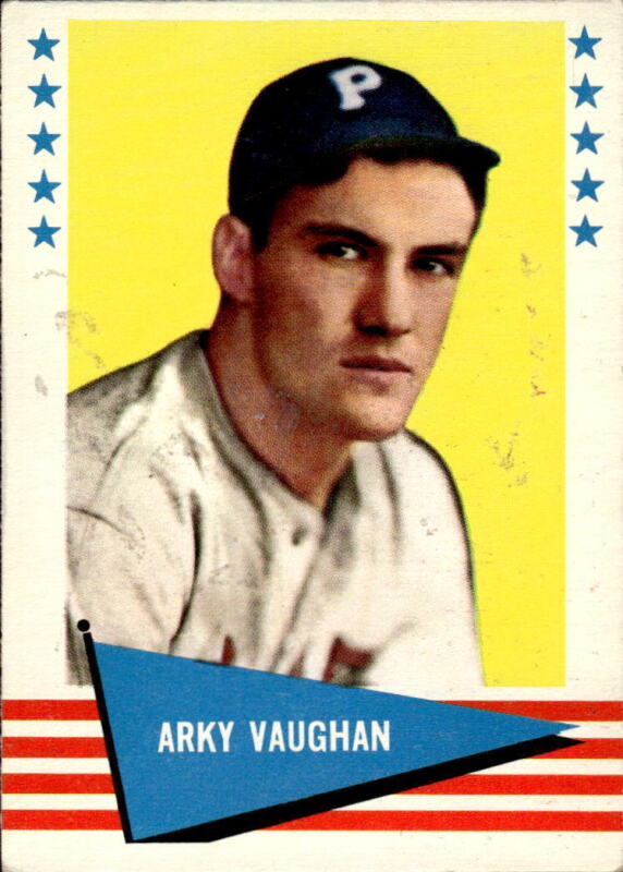 1961 FLEER BASEBALL GREATS ARKY VAUGHAN 148 VG-EX BASEBALL PITTSBURGH PIRATES