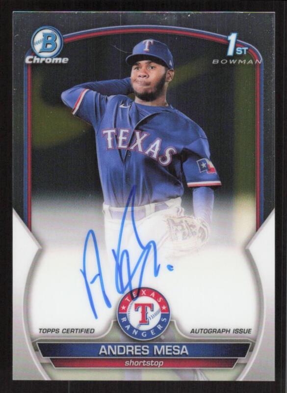2023 BOWMAN ANDRES MESA CPA-AM MINT 1ST CHROME AUTOGRAPHS BASEBALL TEXAS RANGERS