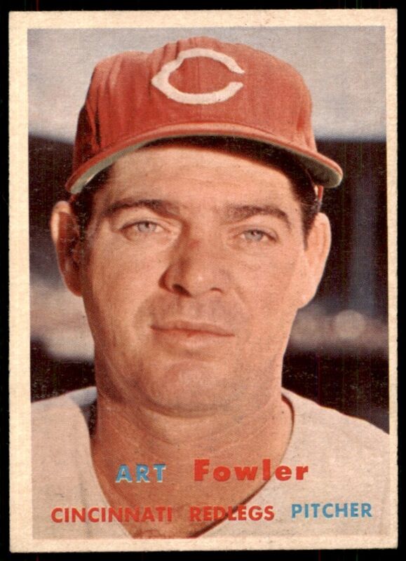 1957 TOPPS ART FOWLER 233 NRMT BASEBALL CINCINNATI REDS