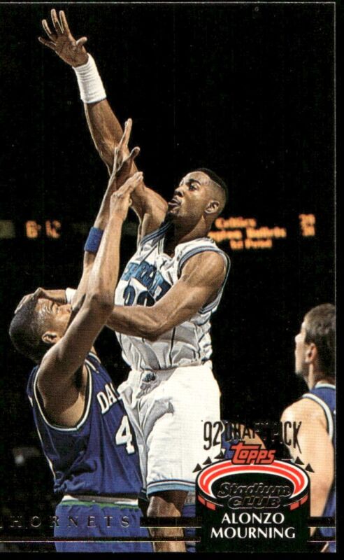 1992 STADIUM CLUB ALONZO MOURNING 297 MINT RC DRAFT BASKETBALL CHARLOTTE HORNETS