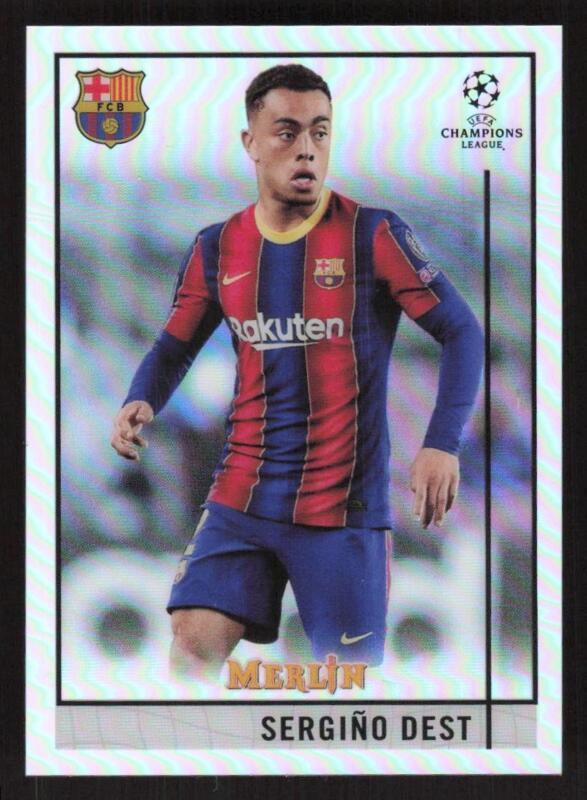 2020 MERLIN CHROME UEFA CHAMPIONS LEAGUE SERGI?O DEST 61 REFRACTOR FC BARCELONA