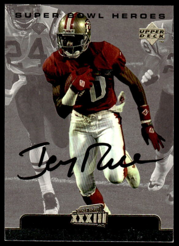 1999 UPPER DECK JERRY RICE 23 SUPER BOWL XXXIII AUTOGRAPH SAN FRANCISCO 49ERS