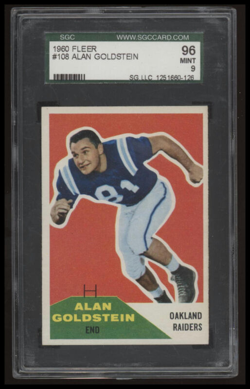 1960 FLEER ALAN GOLDSTEIN 108 MINT RC SGC 9 FOOTBALL OAKLAND RAIDERS