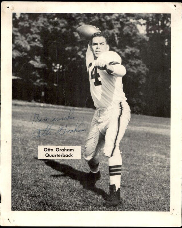 1954 FISHER FOODS OTTO GRAHAM PREMIUMS AUTOGRAPHED FOOTBALL CLEVELAND BROWNS