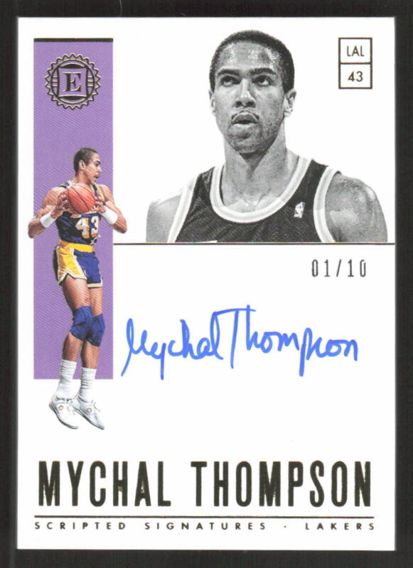 2018 PANINI ENCASED MYCHAL THOMPSON SC-MTH SCRIPTED SIGNATURES GOLD 1/10 LAKERS