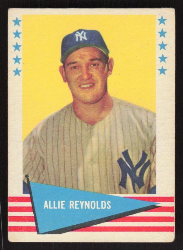 1961 FLEER BASEBALL GREATS ALLIE REYNOLDS 69 VG BASEBALL NEW YORK YANKEES