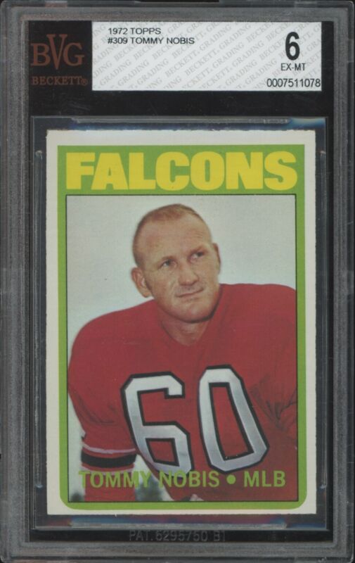 1972 TOPPS TOMMY NOBIS 309 EXMT RARE HIGH # BVG 6 FOOTBALL ATLANTA FALCONS