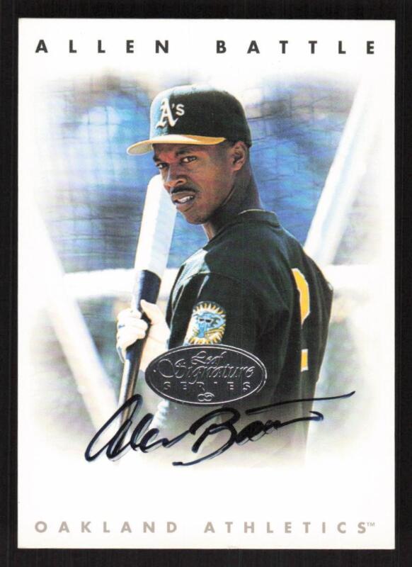 1996 LEAF SIGNATURE SERIES ALLEN BATTLE   AUTOGRAPHS SILVER OAKLAND ATHLETICS