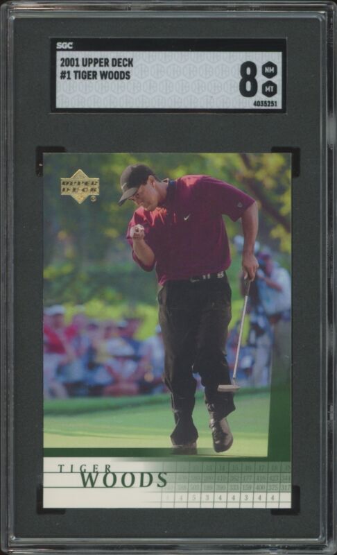 2001 UPPER DECK TIGER WOODS 1 NRMT-MT RC SGC 8 GOLF GOLF