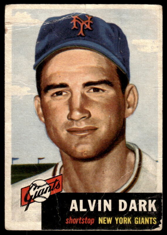 1953 TOPPS ALVIN DARK 109 GOOD BASEBALL NEW YORK GIANTS