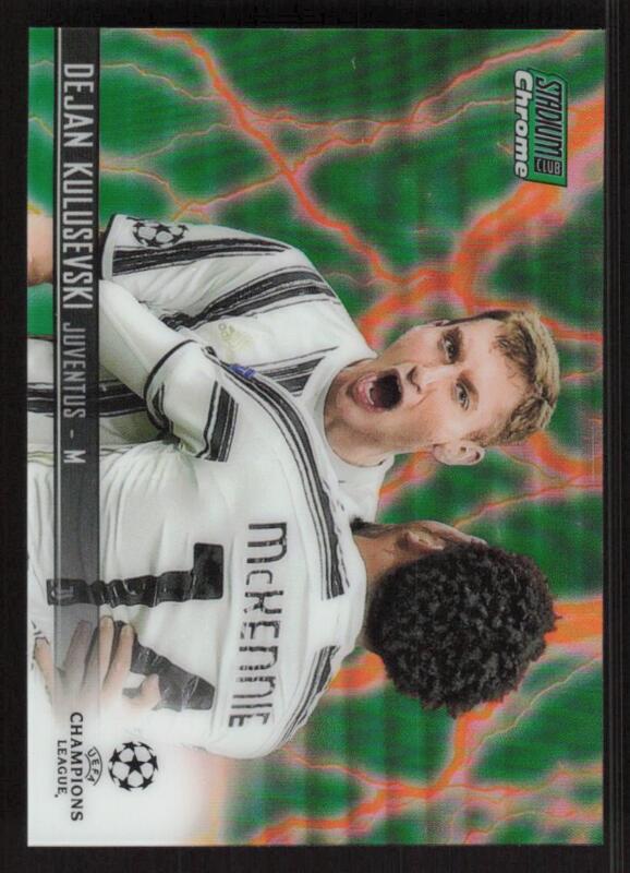 2020 STADIUM CLUB CHROME DEJAN KULUSEVSKI 14 GREEN/YELLOW ELECTRIC /75 JUVENTUS