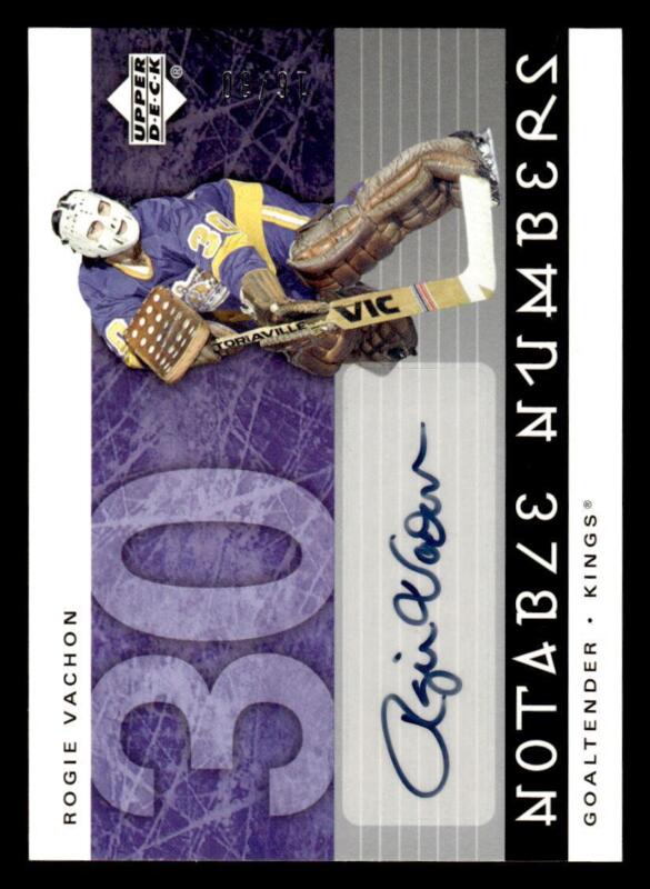 2005 UPPER DECK ROGIE VACHON N-RV NOTABLE NUMBERS AUTOGRAPH 16/30 KINGS