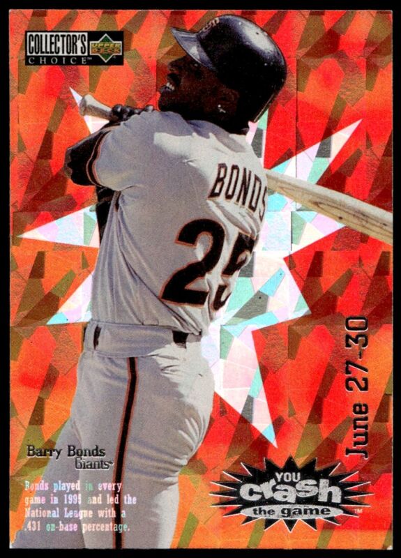 1996 COLLECTOR'S CHOICE BARRY BONDS CG23b MINT YOU CRASH THE GAME SILVER GIANTS