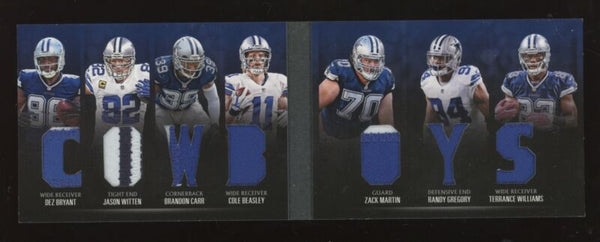 2016 PREFERRED DALLAS COWBOYS RELIC BOOKLET 2 WITTEN BRYANT BEASLEY MARTIN /25