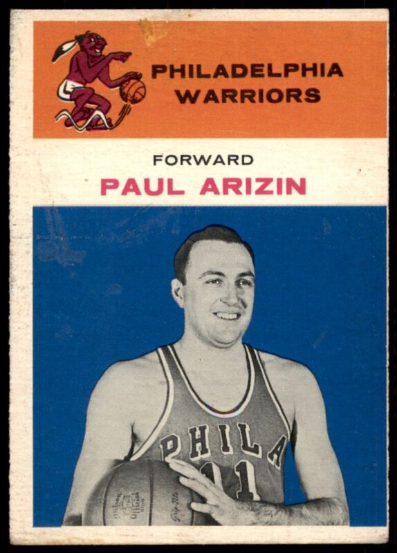 1961 FLEER PAUL ARIZIN 2 FAIR EYE APPEAL BASKETBALL PHILADELPHIA WARRIORS