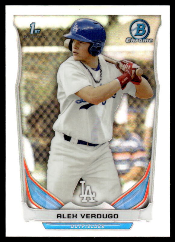 2014 BOWMAN DRAFT ALEX VERDUGO CDP59 1ST CHROME RC REFRACTOR LOS ANGELES DODGERS