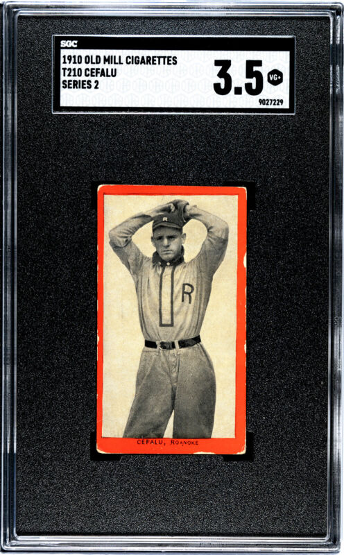 1910 T210 EDWIN CEFALU NNO VG+ OLD MILL SERIES 2 SGC 3.5 BASEBALL ROANOKE TIGERS