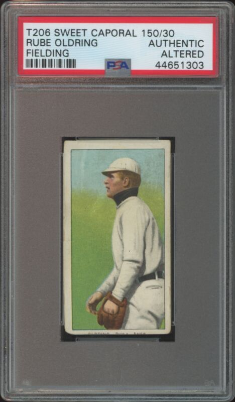 1909 T206 RUBE OLDRING VG SWEET CAPORAL 150 PSA ALTERED PHILADELPHIA ATHLETICS