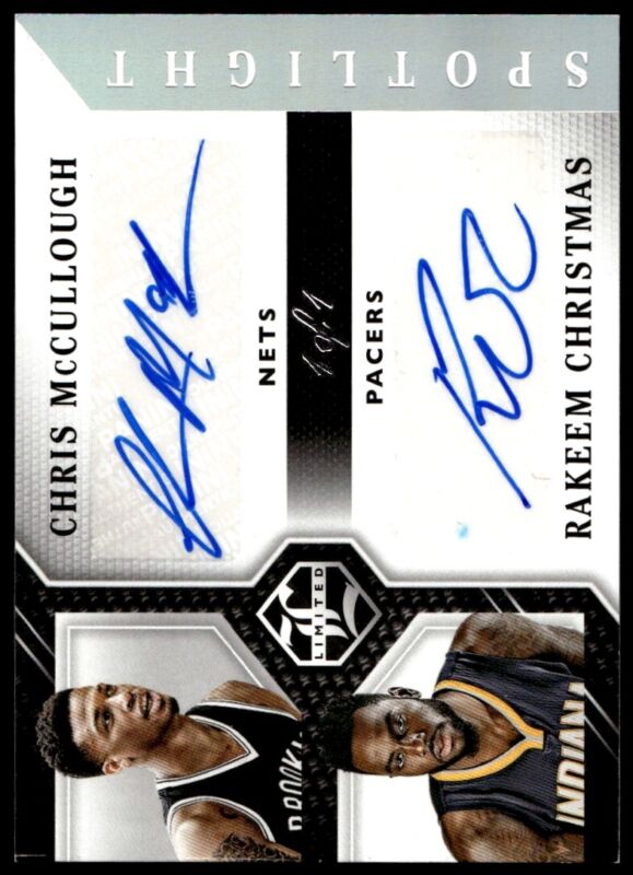 2015 PANINI LIMITED CHRIS MCCULLOUGH LD-SYR MT RAKEEM CHRISTMAS DUOS SILVER 1/1