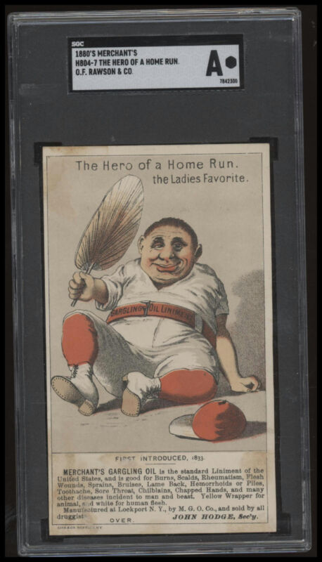 1880 H804-7 HERO OF HOME RUN LADIE'S FAVORITE GOOD MERCHANT'S GARGLING OIL SGC A