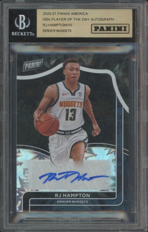 2020 PANINI PLAYER OF THE DAY RJ HAMPTON RH AUTOGRAPH RC 2/10 CHARLOTTE HORNETS