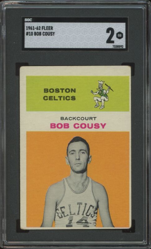 1961 FLEER BOB COUSY 10 GOOD SGC 2 BASKETBALL BOSTON CELTICS