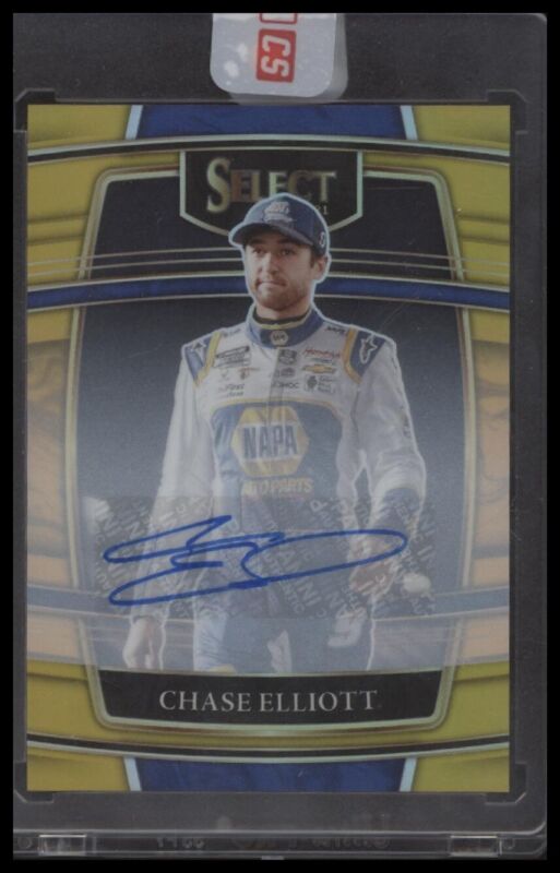 2022 PANINI CHRONICLE CHASE ELLIOTT 7 SELECT AUTOGRAPH GOLD 9/10 NASCAR HENDRICK