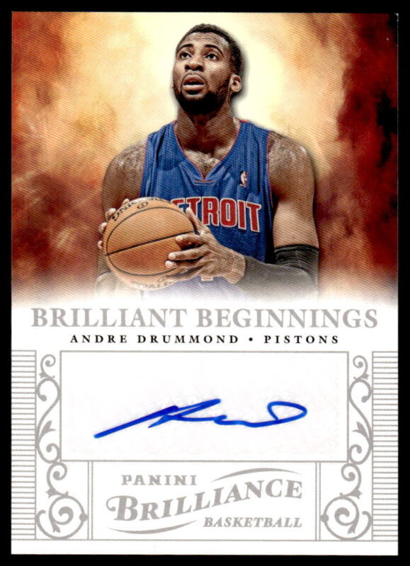 2012 PANINI BRILLIANCE ANDRE DRUMMOND 3 BRILLIANT BEGINNING AUTOGRAPH RC PISTONS
