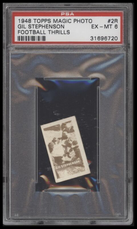 1948 TOPPS MAGIC PHOTOS GIL STEPHENSON 2R EXMT THRILLS PSA 6 ARMY BLACK KNIGHTS